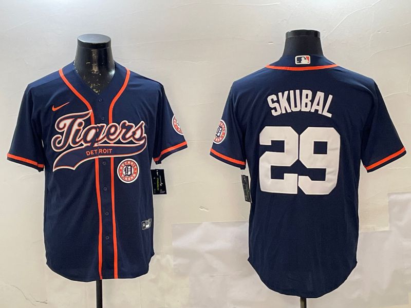 Men Detroit Tigers #29 Skubal Blue Joint Name 2025 Nike MLB Jersey style 5
